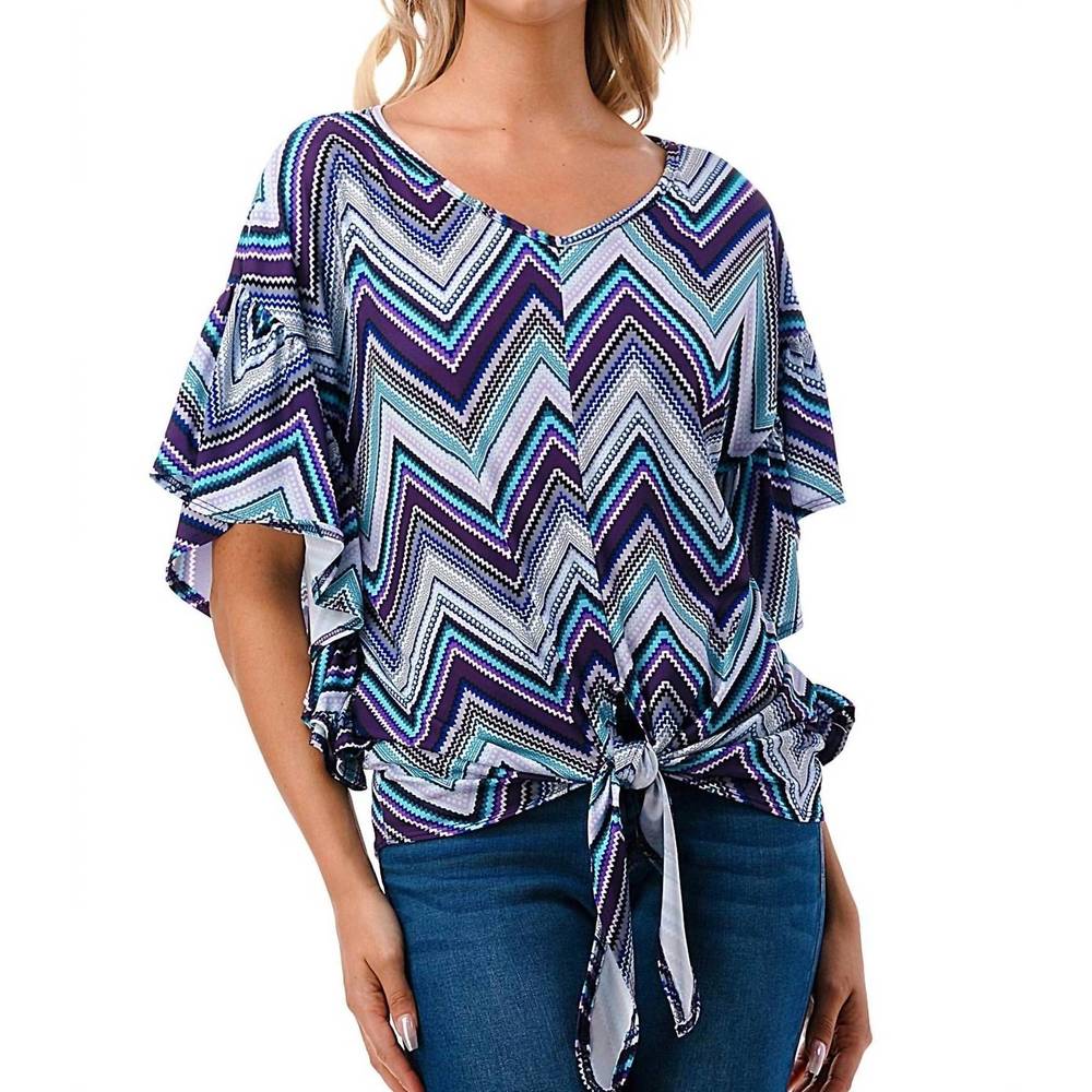 NEW VAVA ayla top in blue chevron